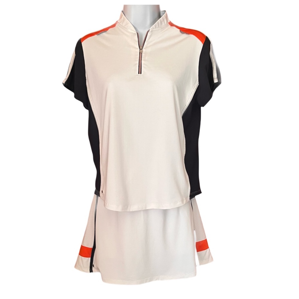Tail Tech Performance White, Blue & Orange Polo & Skirt Set